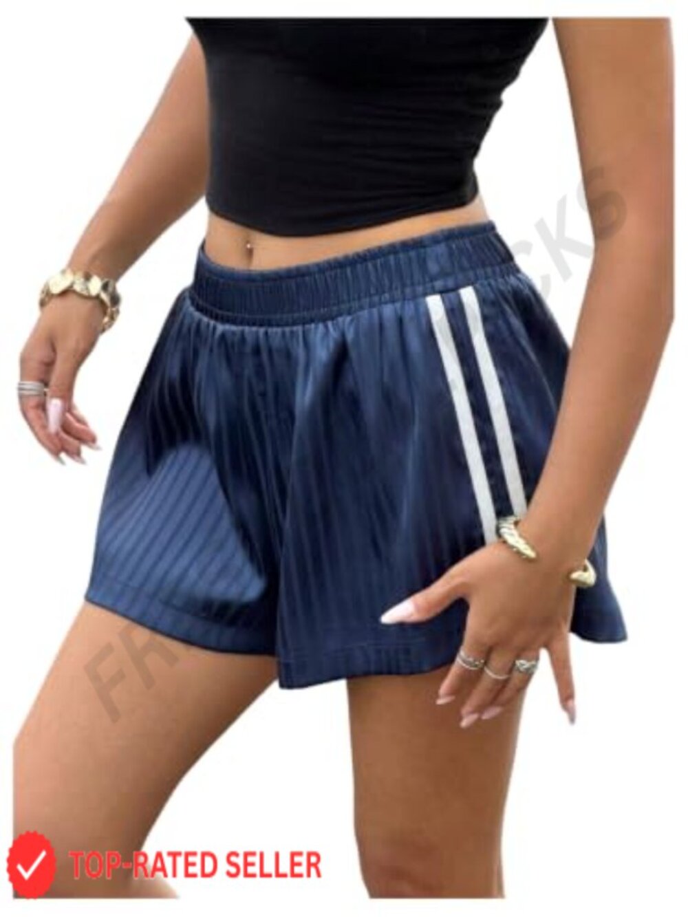 Satin Track Shorts Side Stripe Y2K Summer Lounge Shorts